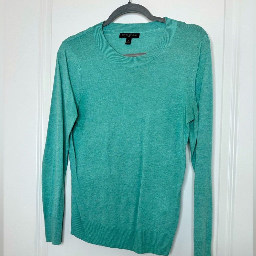 J.crew teal crewneck sweater